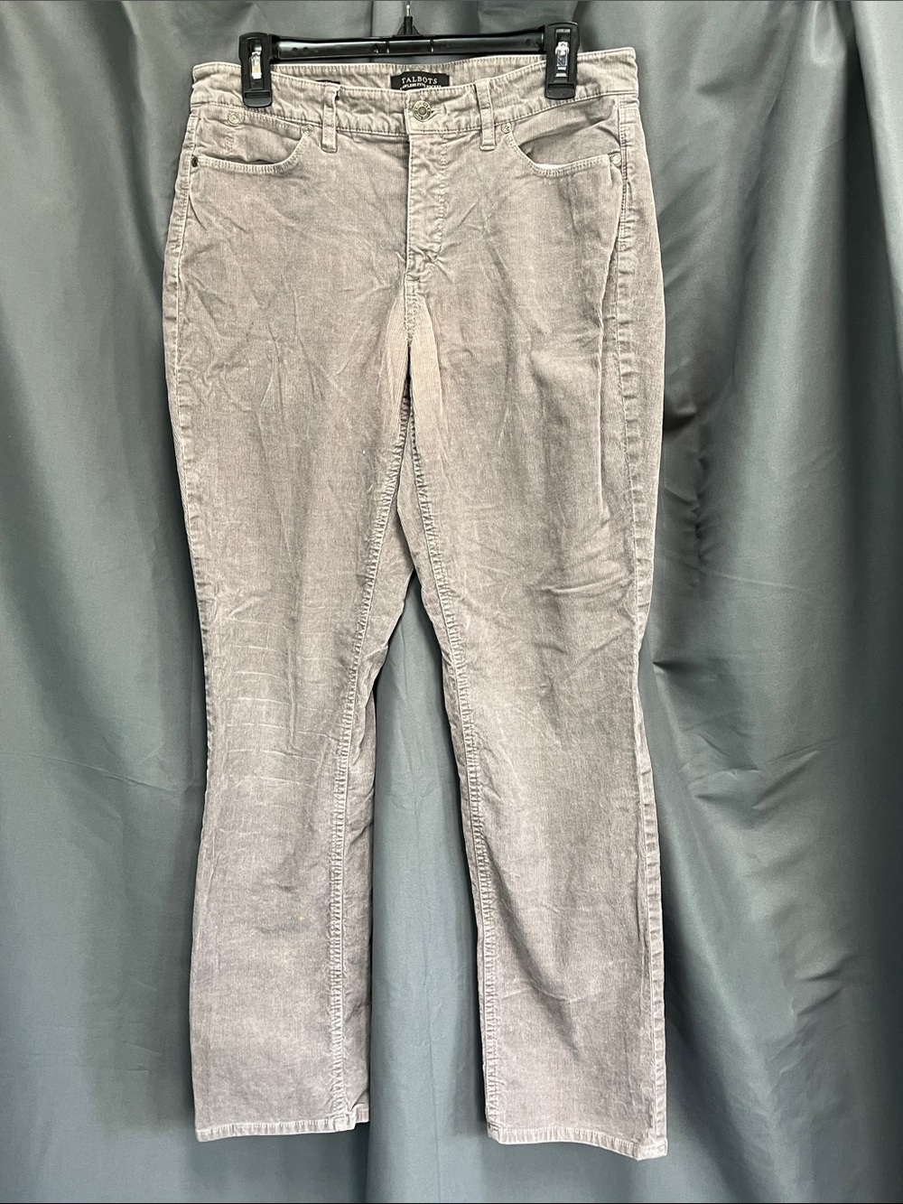 Talbots Women's Light Gray Corduroy Straight-Leg Jeans